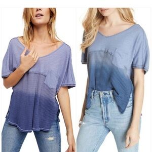 We the free Free People Sun Dial Tee dip dye pocketed top size L